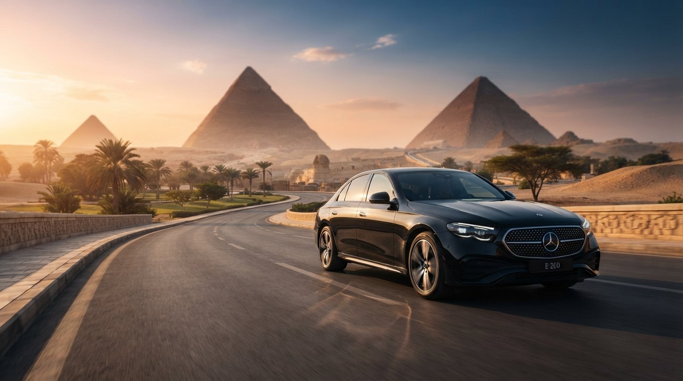 جولات سياحية في اهرامات الجيزة بسيارة مرسيدس E_class مع سائق خاص