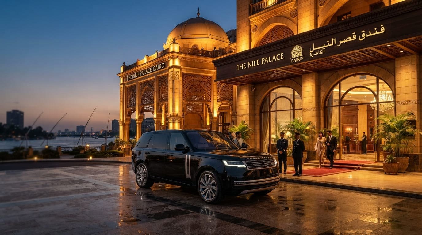 تسكين الفنادق الفاخرة بسيارة رينج روفر سوداء في القاهرة - ليموزين مصر