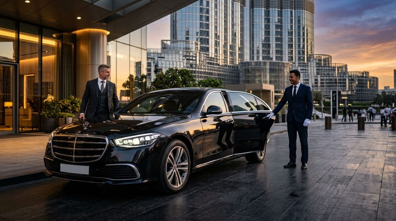 أسطول سيارات مرسيدس بالسائق في مطار القاهرة لخدمات استقبال VIP - ليموزين مصر