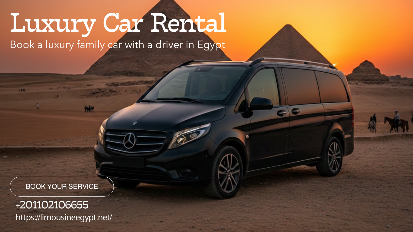 Luxury VIP interior of Mercedes Vito featuring leather swivel seats and climate control for tourist comfort in Egypt.