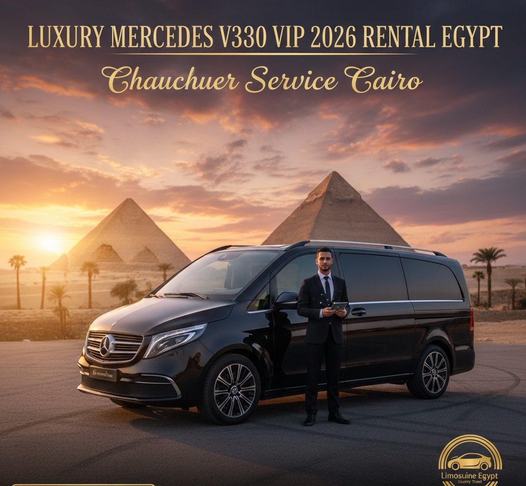 Mercedes V300 VIP 2026 Rental Egypt - Luxury Chauffeur Service Cairo for Business and Diplomatic Travel.