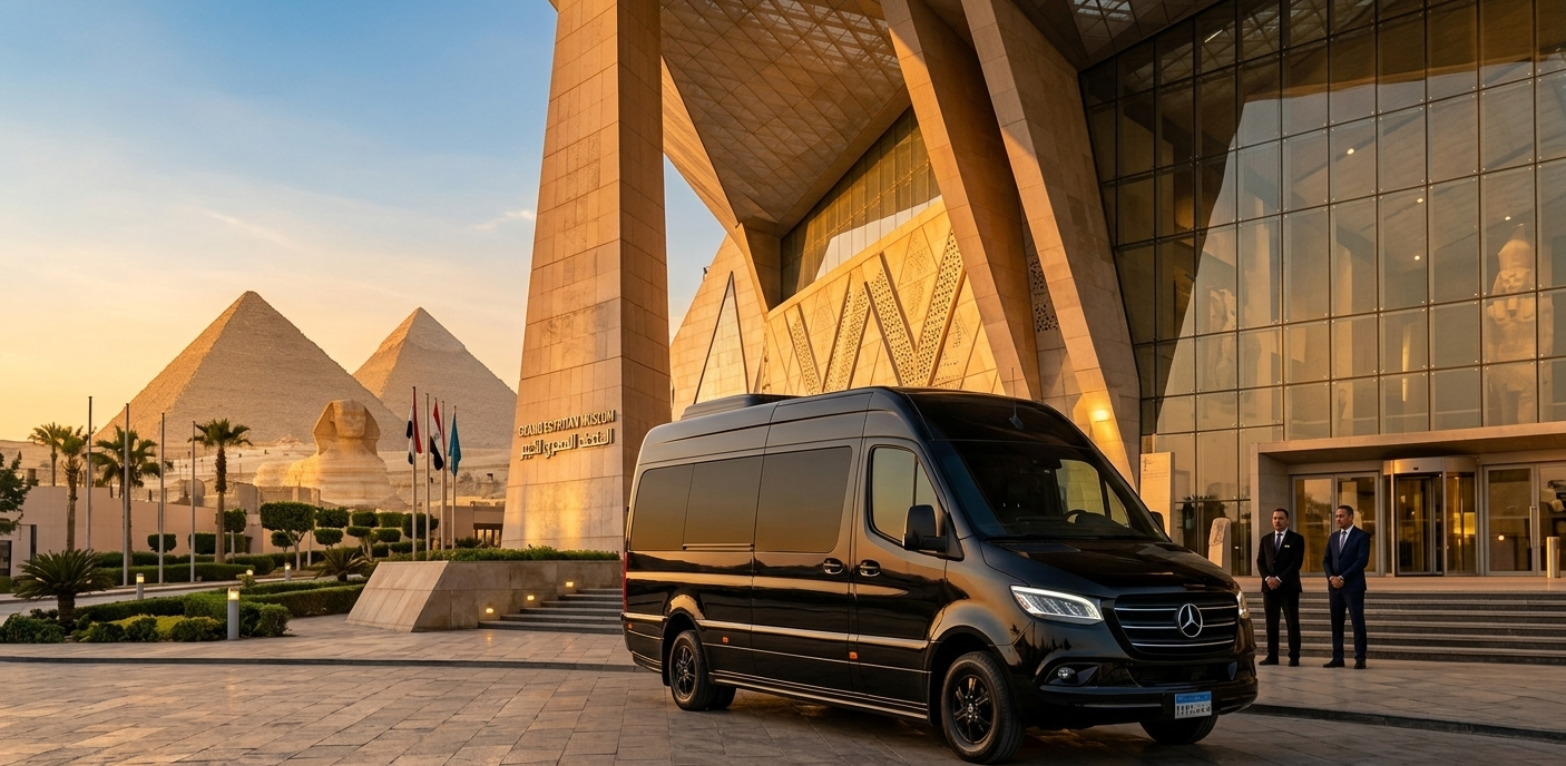 Executive transport to Grand Egyptian Museum GEM - Mercedes Sprinter 2026