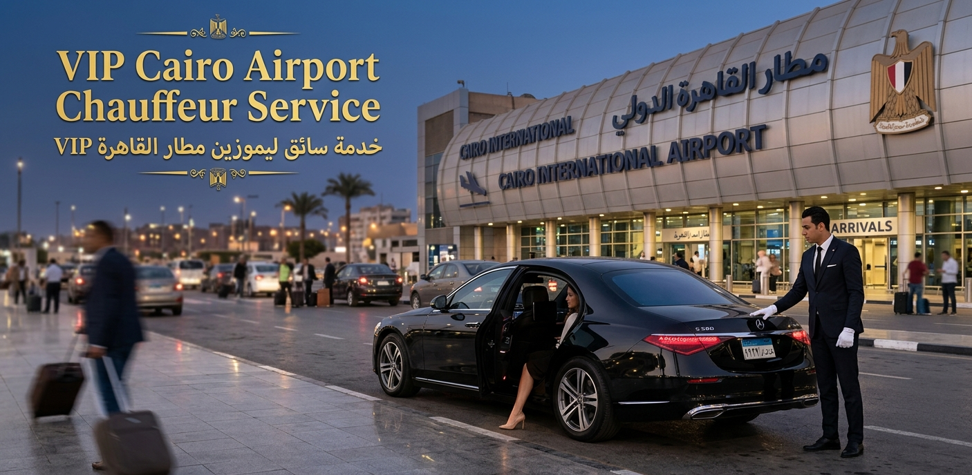 Premium Mercedes S-Class providing luxury Cairo Airport Chauffeur Service with a professional driver