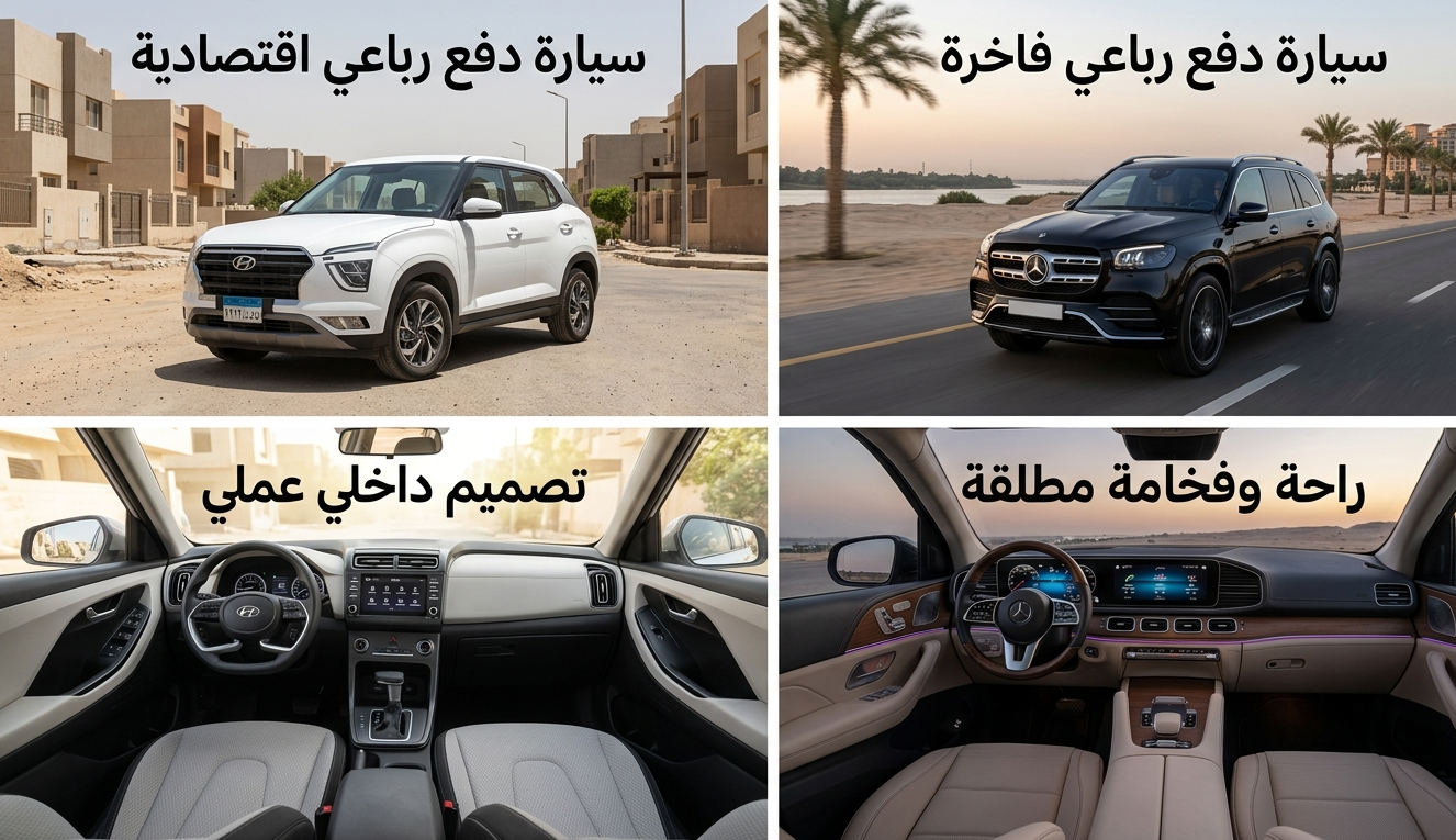أسطول سيارات 2026 من ليموزين مصر يضم مرسيدس GLS وتويوتا هايس، احجز ليموزين مطار القاهرة العائلي